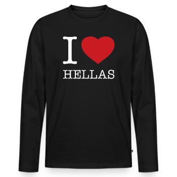 J’ADORE HELLAS Grèce - T-shirt manches longues Premium bio Homme - noir - Devant - Nico (187cm)