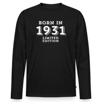 93 Jahre, Geburtsjahr, Geburtsdatum - Männer Premium Bio Langarmshirt - Schwarz - Vorne - Nico (187cm)