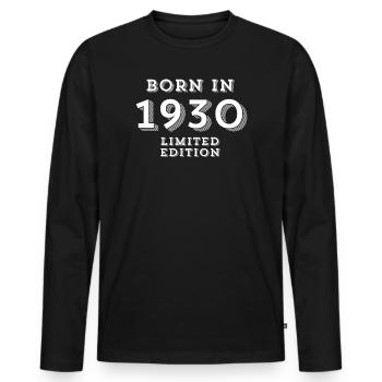 94 Jahre, Geburtsdatum, Geburtsjahr - Männer Premium Bio Langarmshirt - Schwarz - Vorne - Nico (187cm)