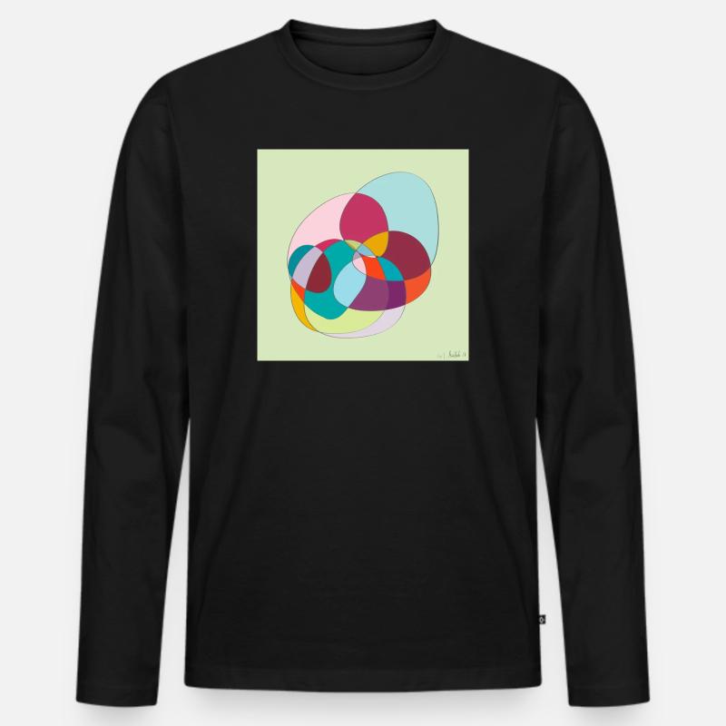 Verschlungene Farbübergänge - Männer Premium Bio Langarmshirt - Schwarz