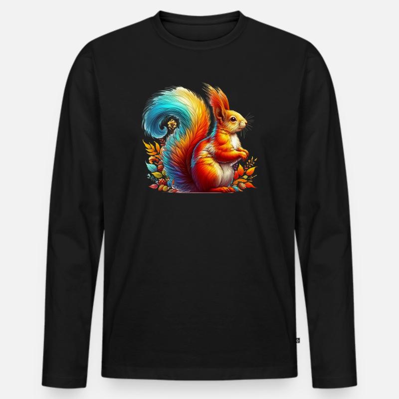 Eichhörnchen - Männer Premium Bio Langarmshirt - Schwarz