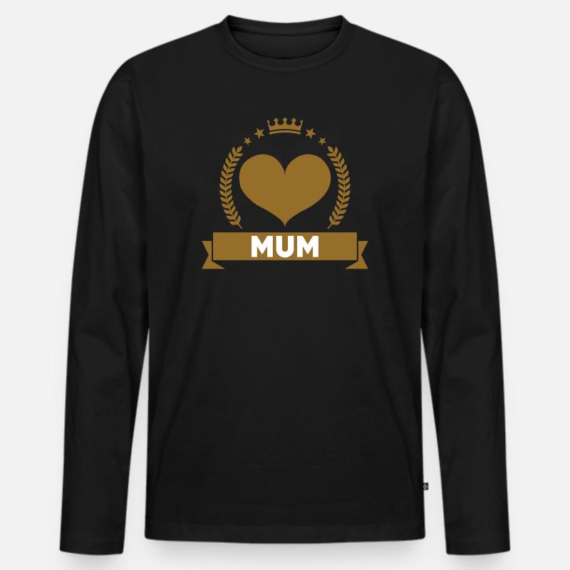 Maman d'Amour - Muttertag - Männer Premium Bio Langarmshirt - Schwarz