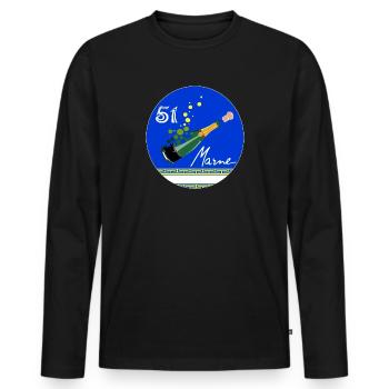 Marl - Men's Premium Organic Long Sleeve Shirt - black - Front - Nico (187cm)