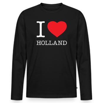 J’ADORE LA HOLLANDE - T-shirt manches longues Premium bio Homme - noir - Devant - Nico (187cm)