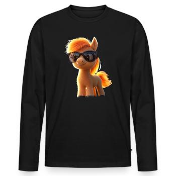 Pony Riding Pony Foal Rider Ponies Riding Pony Farm - Men's Premium Organic Long Sleeve Shirt - black - Front - Nico (187cm)