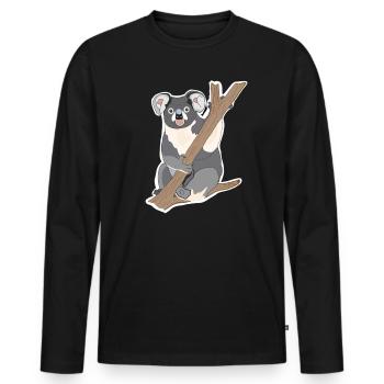 Koala Koala Bear - Men's Premium Organic Long Sleeve Shirt - black - Front - Nico (187cm)