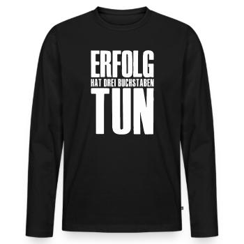 Success Saying for Founder Entrepreneur Startup - Men's Premium Organic Long Sleeve Shirt - black - Front - Nico (187cm)