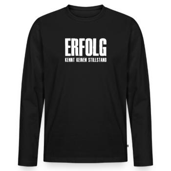 Erfolg Erfolgsspruch Gründer Unternehmer Startup - Männer Premium Bio Langarmshirt - Schwarz - Vorne - Nico (187cm)