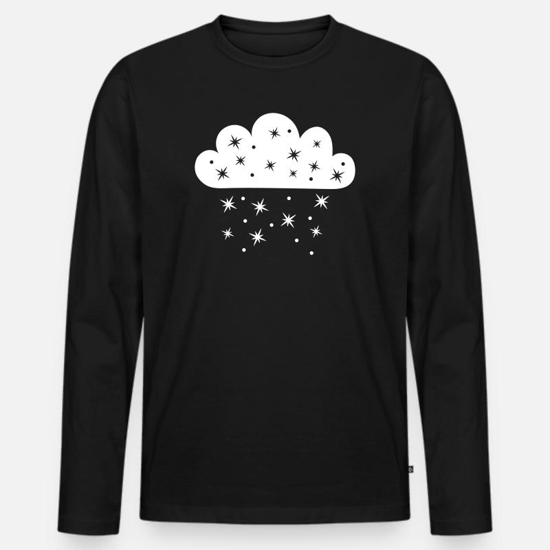 Wolke Sternenfall - Männer Premium Bio Langarmshirt - Schwarz