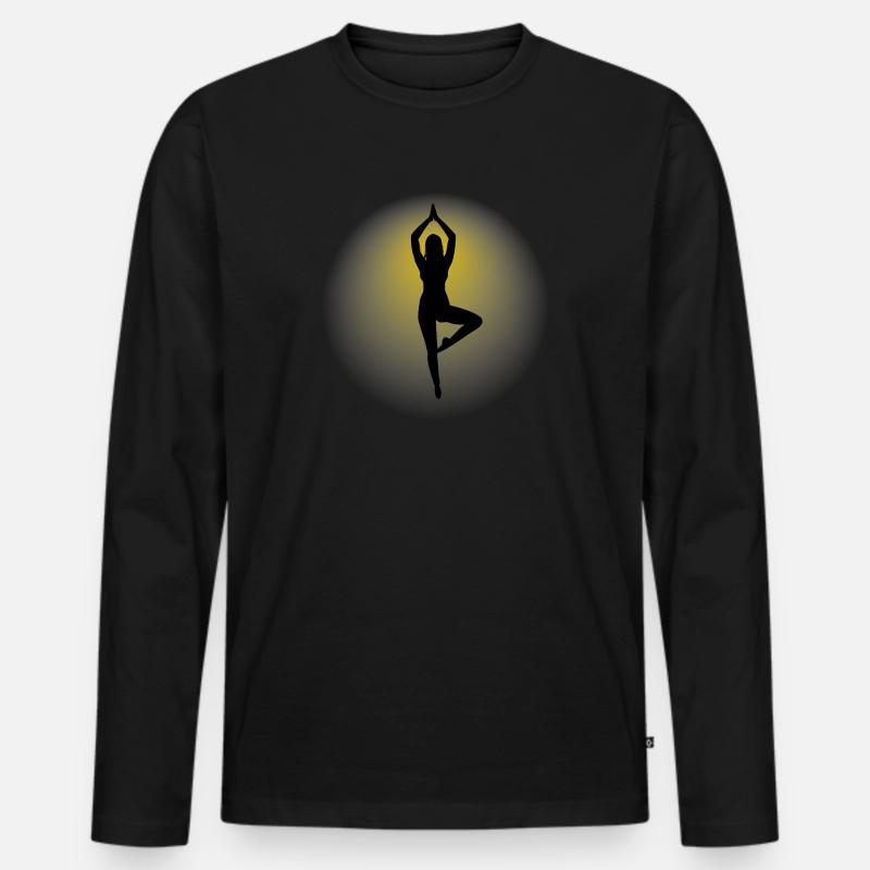 Silhouette 1 - Männer Premium Bio Langarmshirt - Schwarz