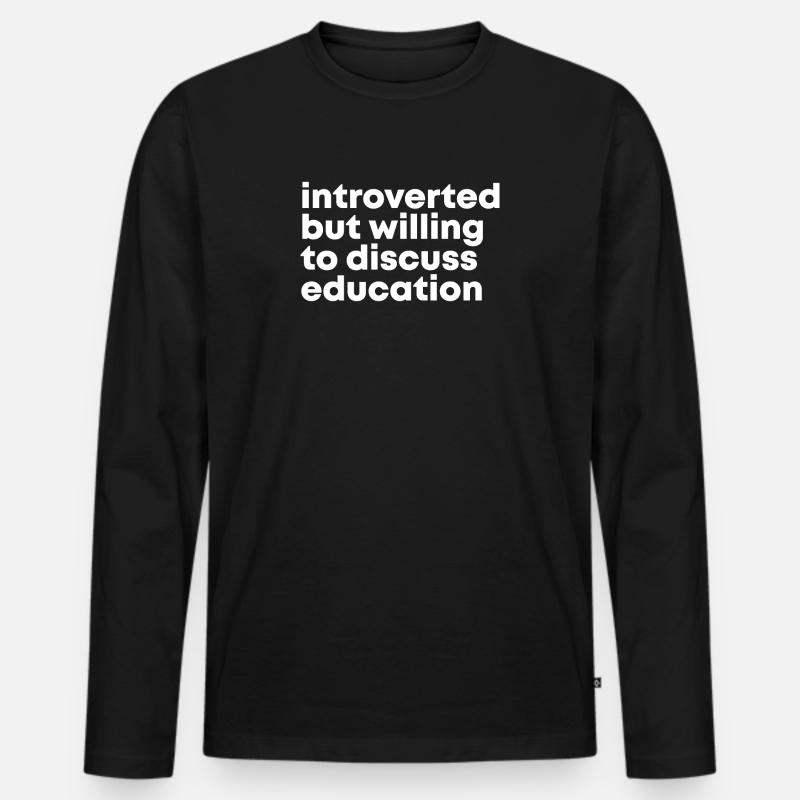 Bildung - Männer Premium Bio Langarmshirt - Schwarz