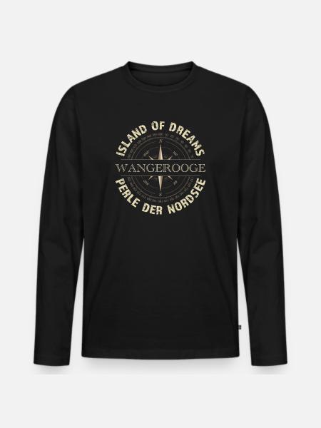 Island of Dreams - Wangerooge - Männer Premium Bio Langarmshirt - Schwarz