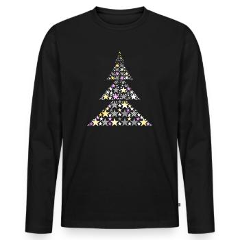 Festlicher Weihnachtsbaum - Männer Premium Bio Langarmshirt - Schwarz - Vorne - Nico (187cm)