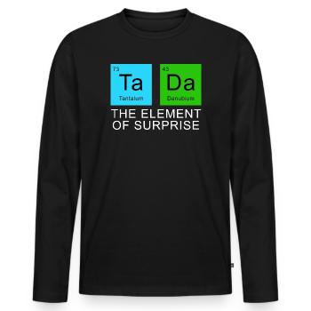 The Element Of Surprise - Men's Premium Organic Long Sleeve Shirt - black - Front - Nico (187cm)