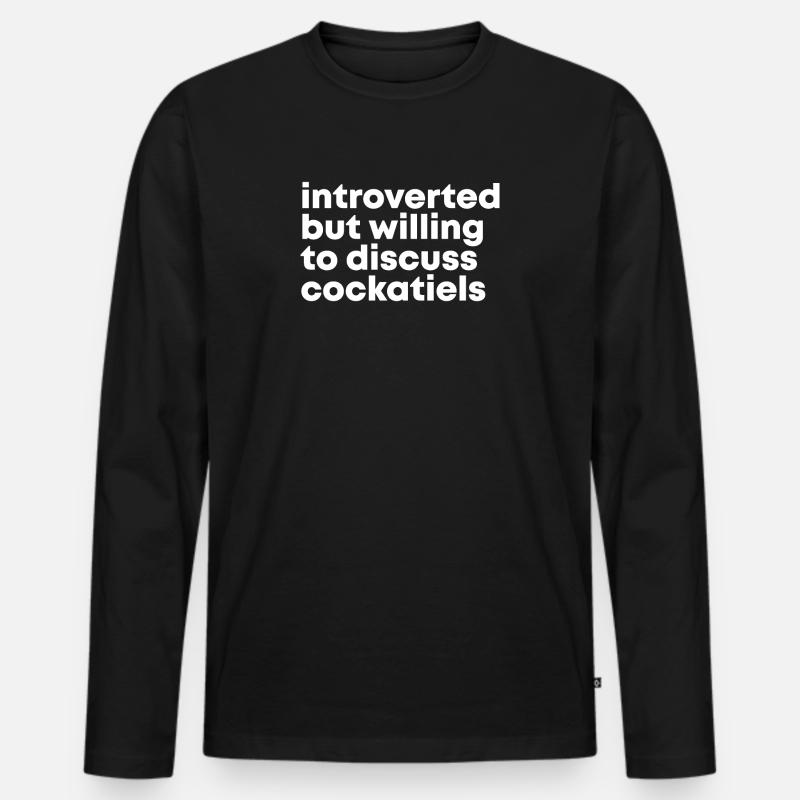 Nymphensittich - Männer Premium Bio Langarmshirt - Schwarz