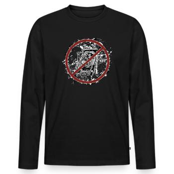 Please do not take photos - Men's Premium Organic Long Sleeve Shirt - black - Front - Nico (187cm)