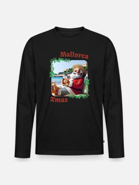 Mallorca Xmas - Santa Claus on holiday - Men's Premium Organic Long Sleeve Shirt - black