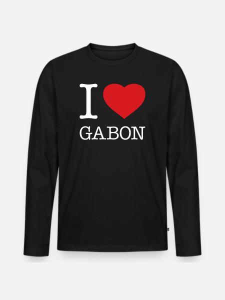 J’ADORE LE GABON - T-shirt manches longues Premium bio Homme - noir