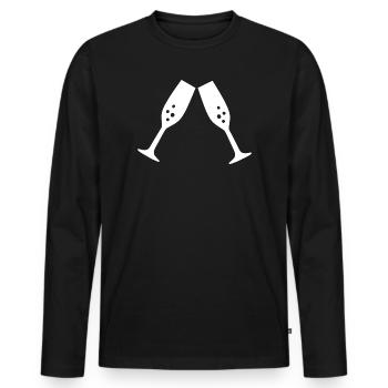 Glass Gift Christmas - Men's Premium Organic Long Sleeve Shirt - black - Front - Nico (187cm)