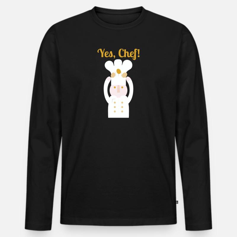 Ja, Chefkoch! l Text - Männer Premium Bio Langarmshirt - Schwarz
