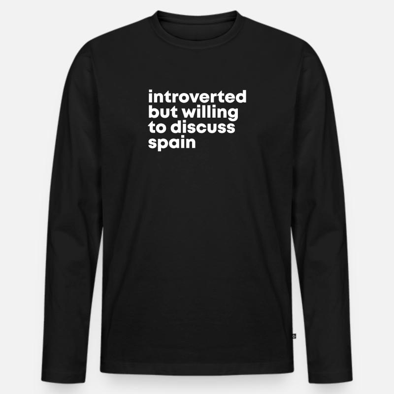Spanien - Männer Premium Bio Langarmshirt - Schwarz
