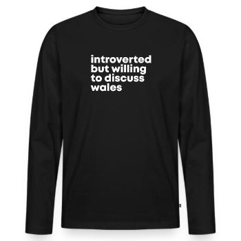 Wales Wales Wales - Männer Premium Bio Langarmshirt - Schwarz - Vorne - Nico (187cm)