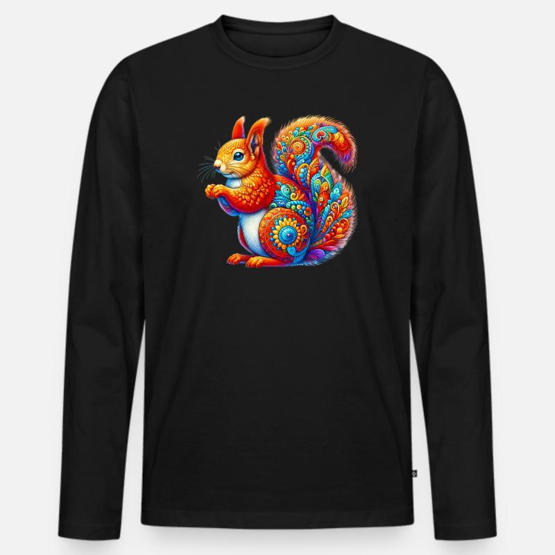 Eichhörnchen - Männer Premium Bio Langarmshirt - Schwarz