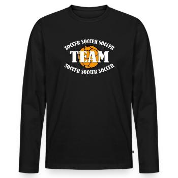 SOCCER TEAM - Männer Premium Bio Langarmshirt - Schwarz - Vorne - Nico (187cm)