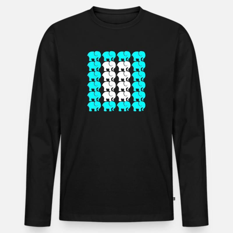 ELEFANT - Männer Premium Bio Langarmshirt - Schwarz