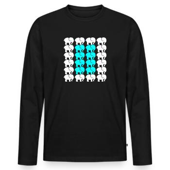 ELEPHANT - Men's Premium Organic Long Sleeve Shirt - black - Front - Nico (187cm)