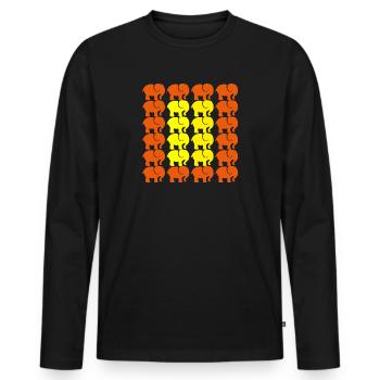 ÉLÉPHANT - T-shirt manches longues Premium bio Homme - noir - Devant - Nico (187cm)