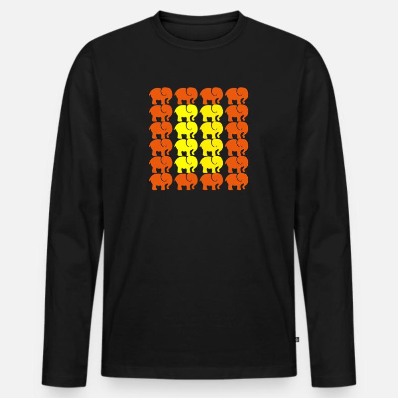 ELEFANT - Männer Premium Bio Langarmshirt - Schwarz