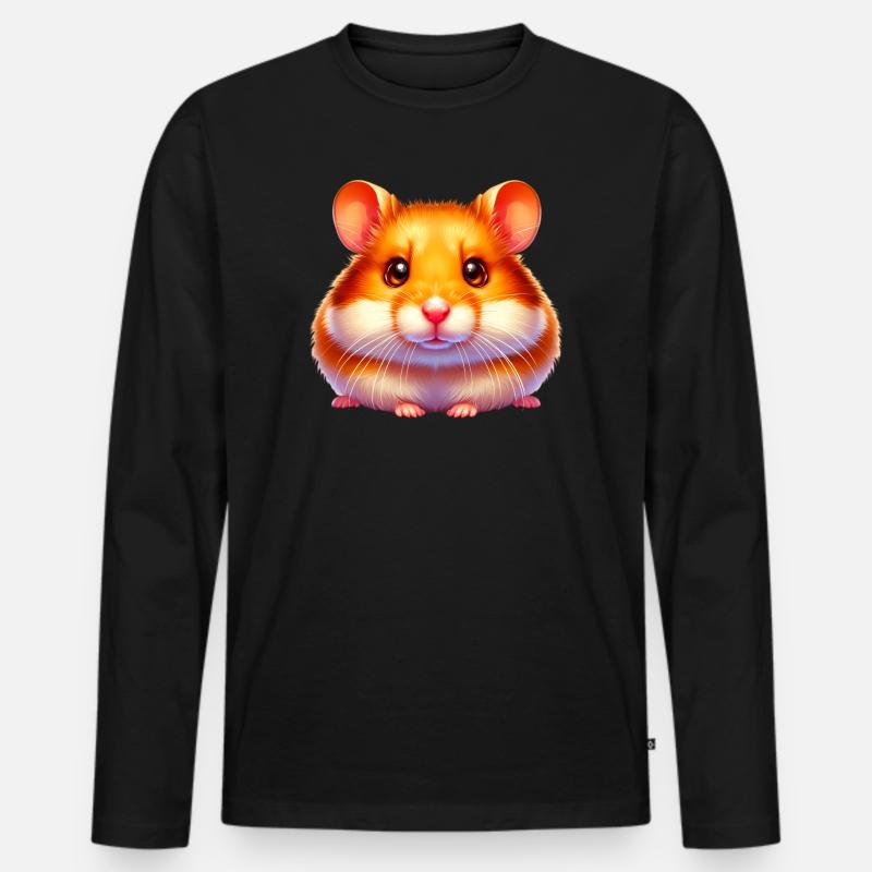 Hamster - Männer Premium Bio Langarmshirt - Schwarz