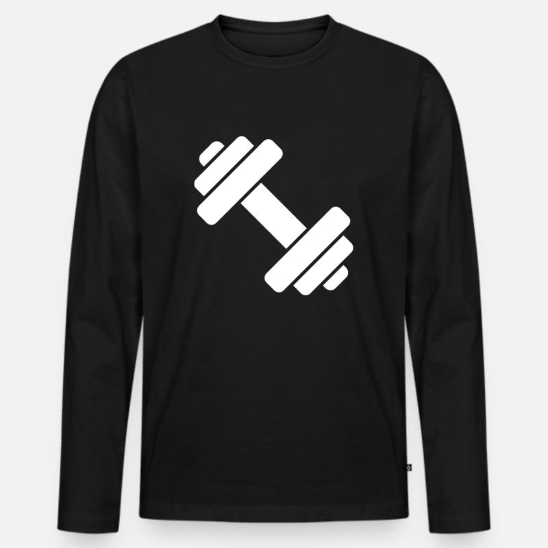 Hanteln - Männer Premium Bio Langarmshirt - Schwarz