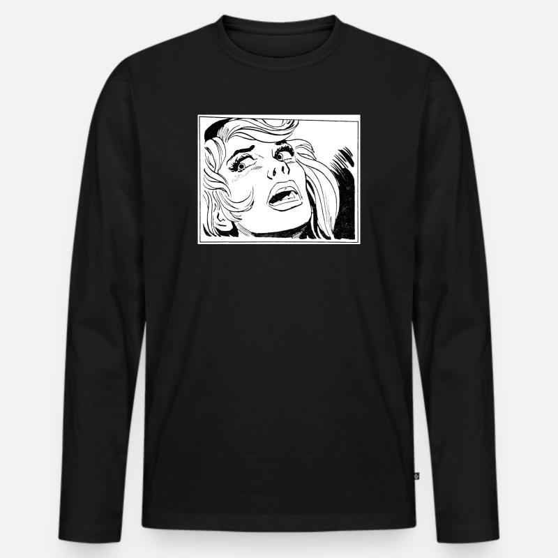 34 Mädchen - Männer Premium Bio Langarmshirt - Schwarz