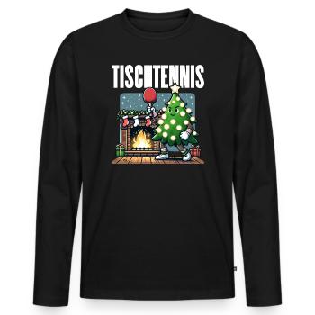 Ping Pong Christmas Tree Costume Christmas Tree Santa - Men's Premium Organic Long Sleeve Shirt - black - Front - Nico (187cm)
