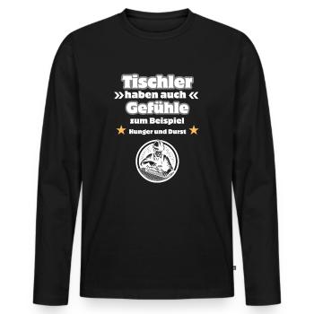 Tischler Gefühle - Männer Premium Bio Langarmshirt - Schwarz - Vorne - Nico (187cm)