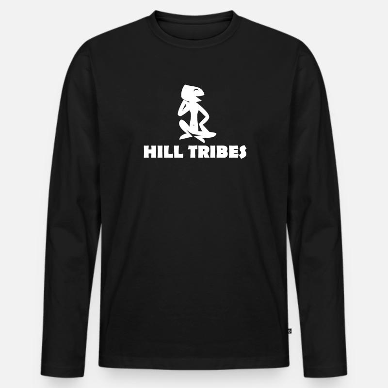 HILL TRIBES - Männer Premium Bio Langarmshirt - Schwarz