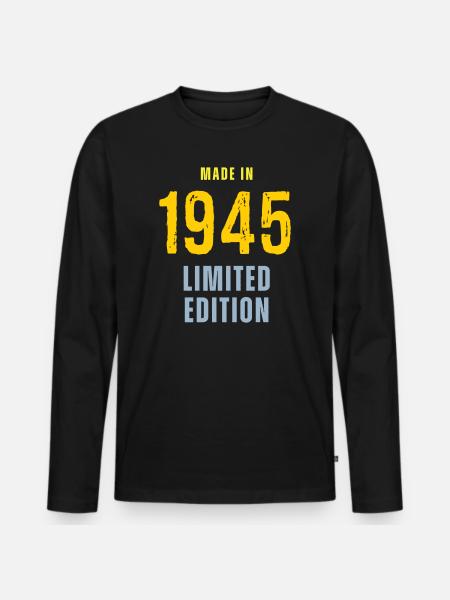 Fabriqué en 1945, édition limitée - T-shirt manches longues Premium bio Homme - noir