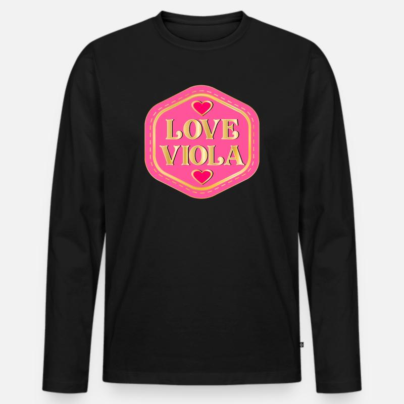 LIEBE VIOLA - Männer Premium Bio Langarmshirt - Schwarz