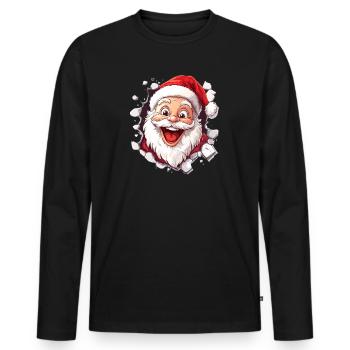 Merry Santa Claus - Men's Premium Organic Long Sleeve Shirt - black - Front - Nico (187cm)