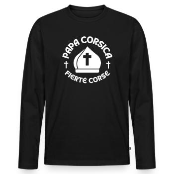 Pope, Corsica, island of beauty - Men's Premium Organic Long Sleeve Shirt - black - Front - Nico (187cm)