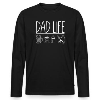 Dad Life – Humorvolles und Authentisches Papa - Männer Premium Bio Langarmshirt - Schwarz - Vorne - Nico (187cm)