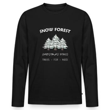 SNOW FOREST - CHRISTMAS PINE - Men's Premium Organic Long Sleeve Shirt - black - Front - Nico (187cm)