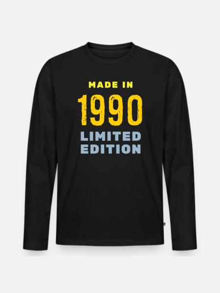 1990 - Men's Premium Organic Long Sleeve Shirt - black