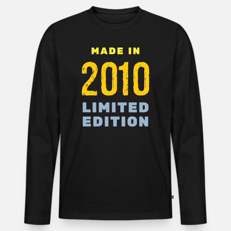 2010 - Männer Premium Bio Langarmshirt - Schwarz