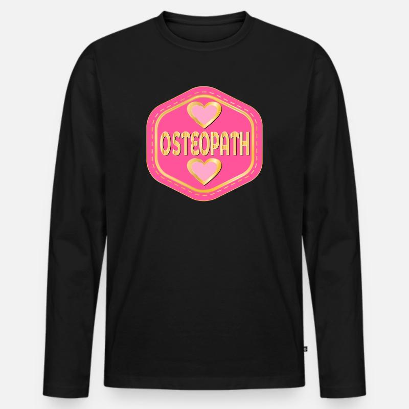 HERZ-OSTEOPATH - Männer Premium Bio Langarmshirt - Schwarz