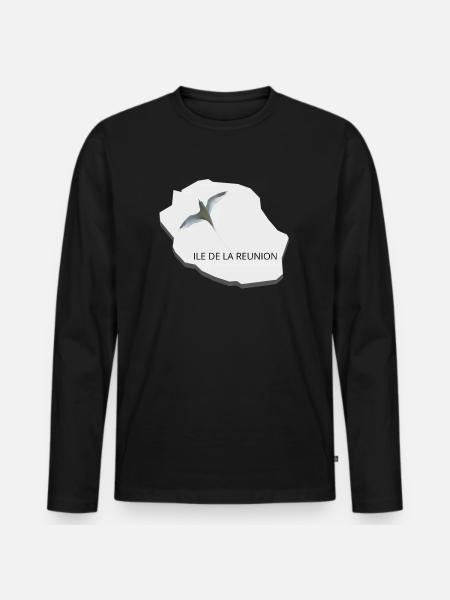 ILE DE LA REUNION - T-shirt manches longues Premium bio Homme - noir