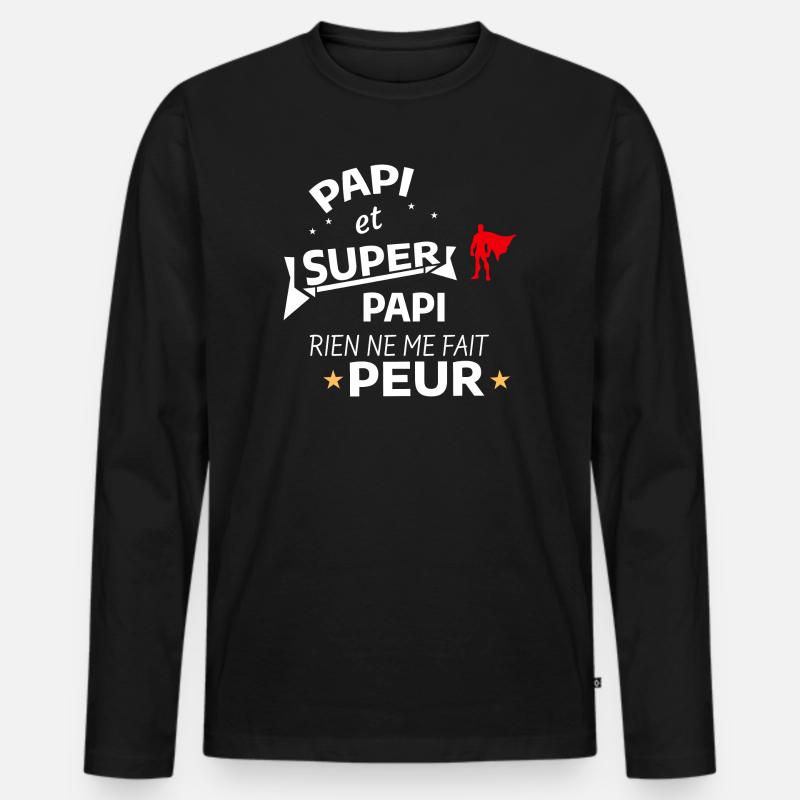 Superheld Humor Vaterschaft Geschenk - Männer Premium Bio Langarmshirt - Schwarz