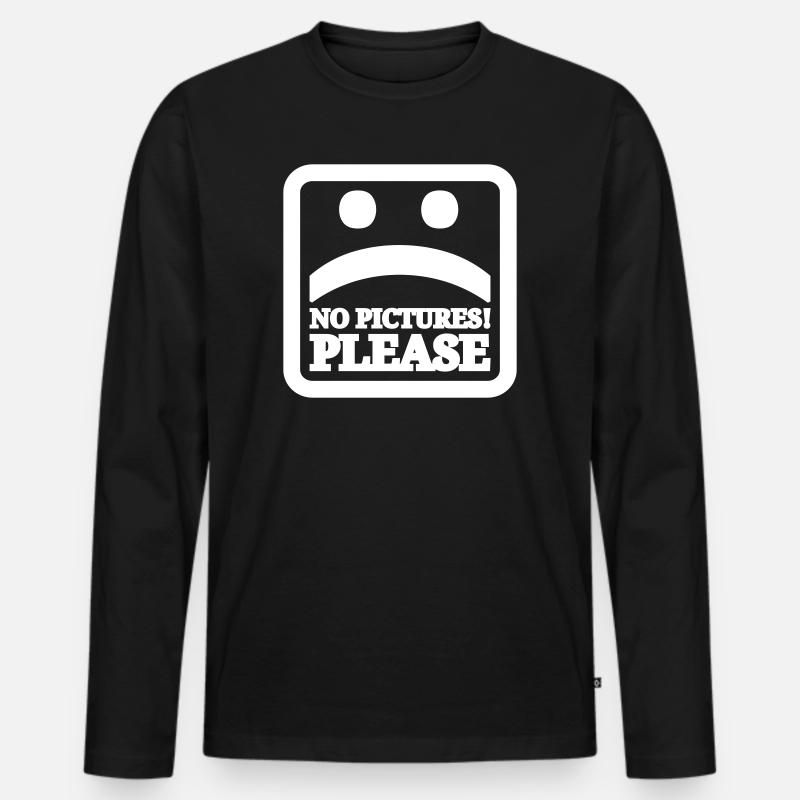 Bitte keine Bilder - Männer Premium Bio Langarmshirt - Schwarz